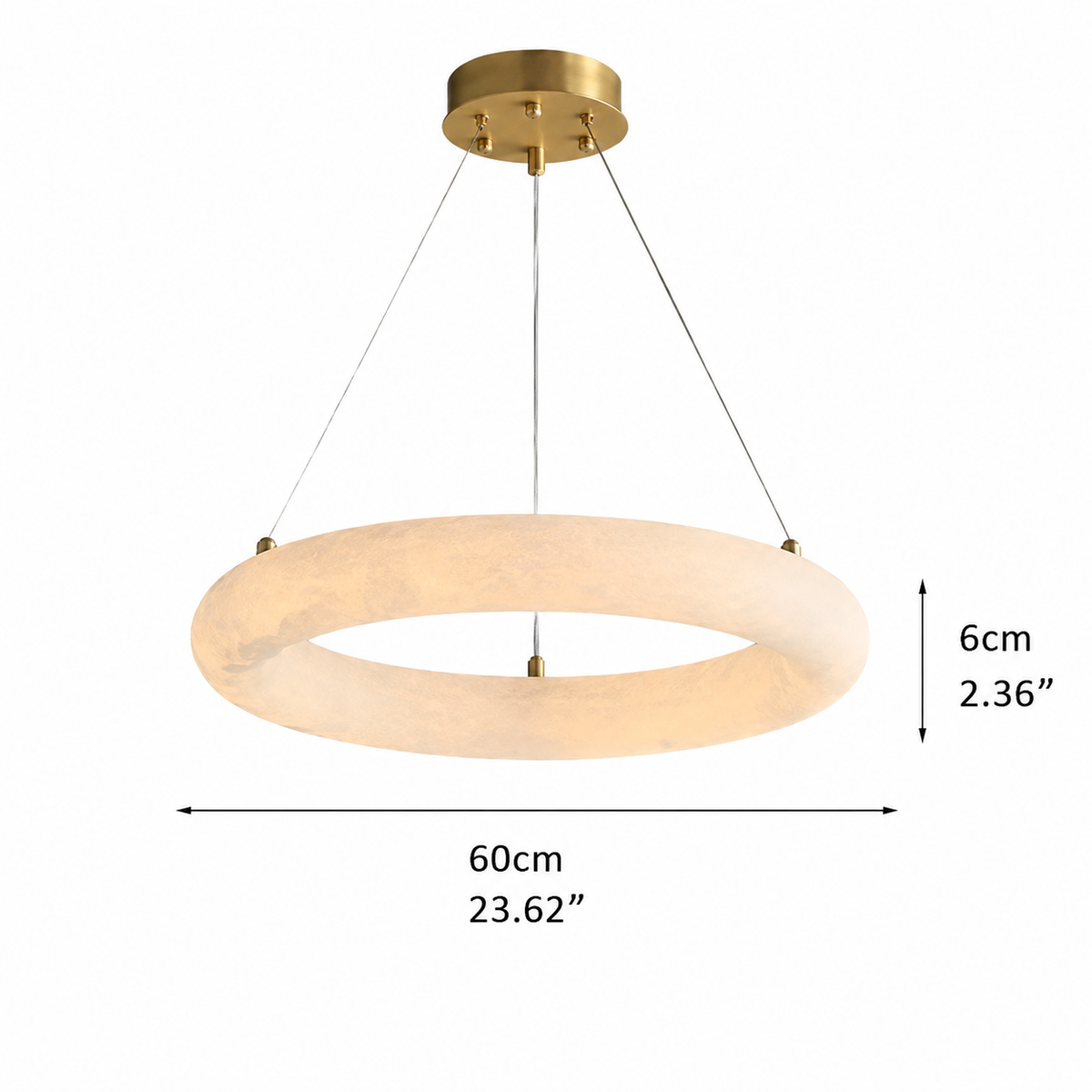 Living Room Ring Pendant | Spanish Alabaster Minimalist | Orbisara