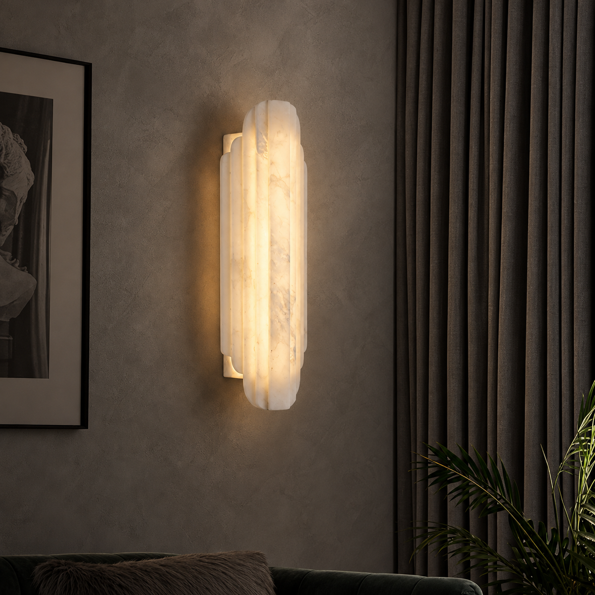 Living Room Wall Sconce | Spanish Alabaster Art Deco | Arcelis