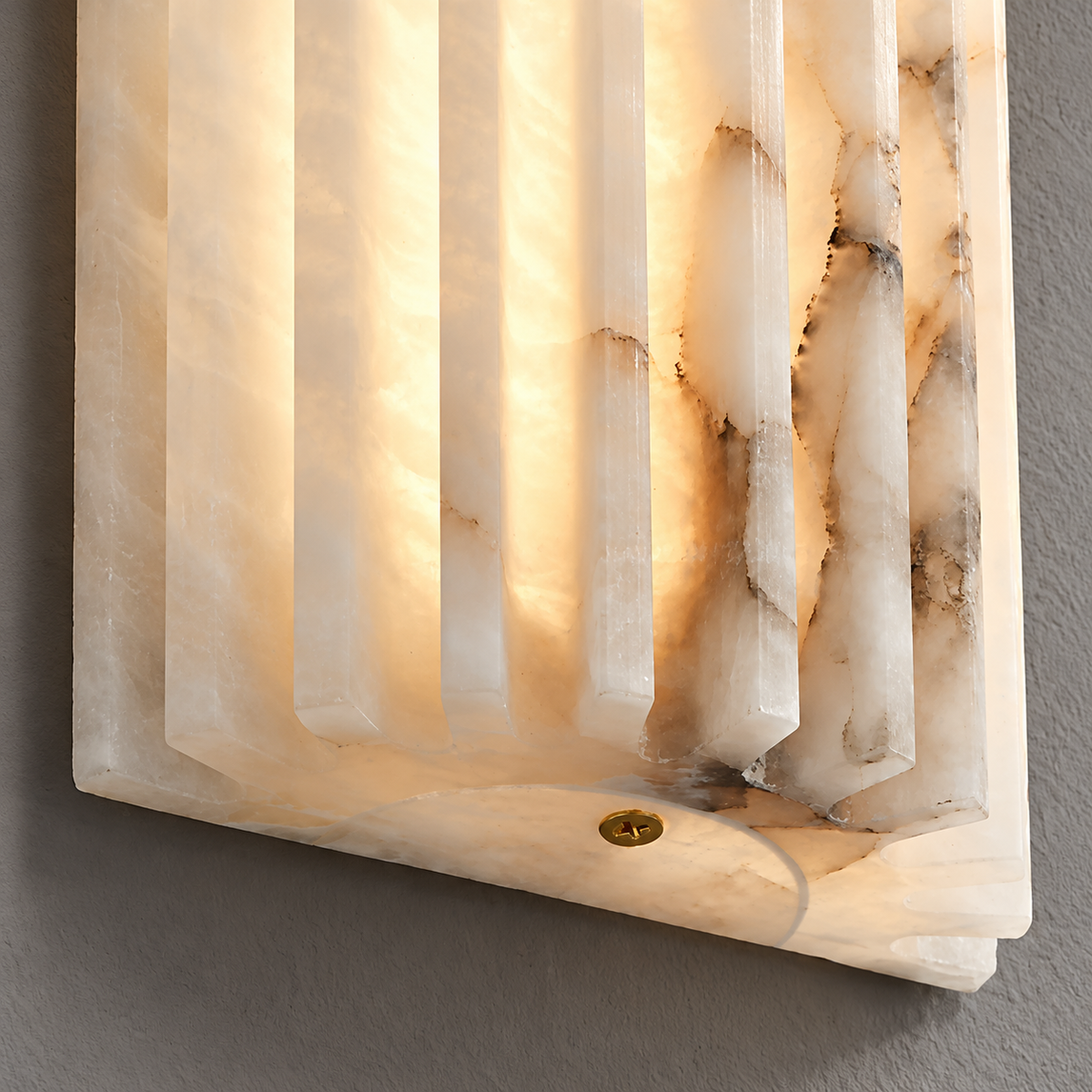 Living Room Wall Sconce | Fluted Alabaster Minimalist | Ribelle