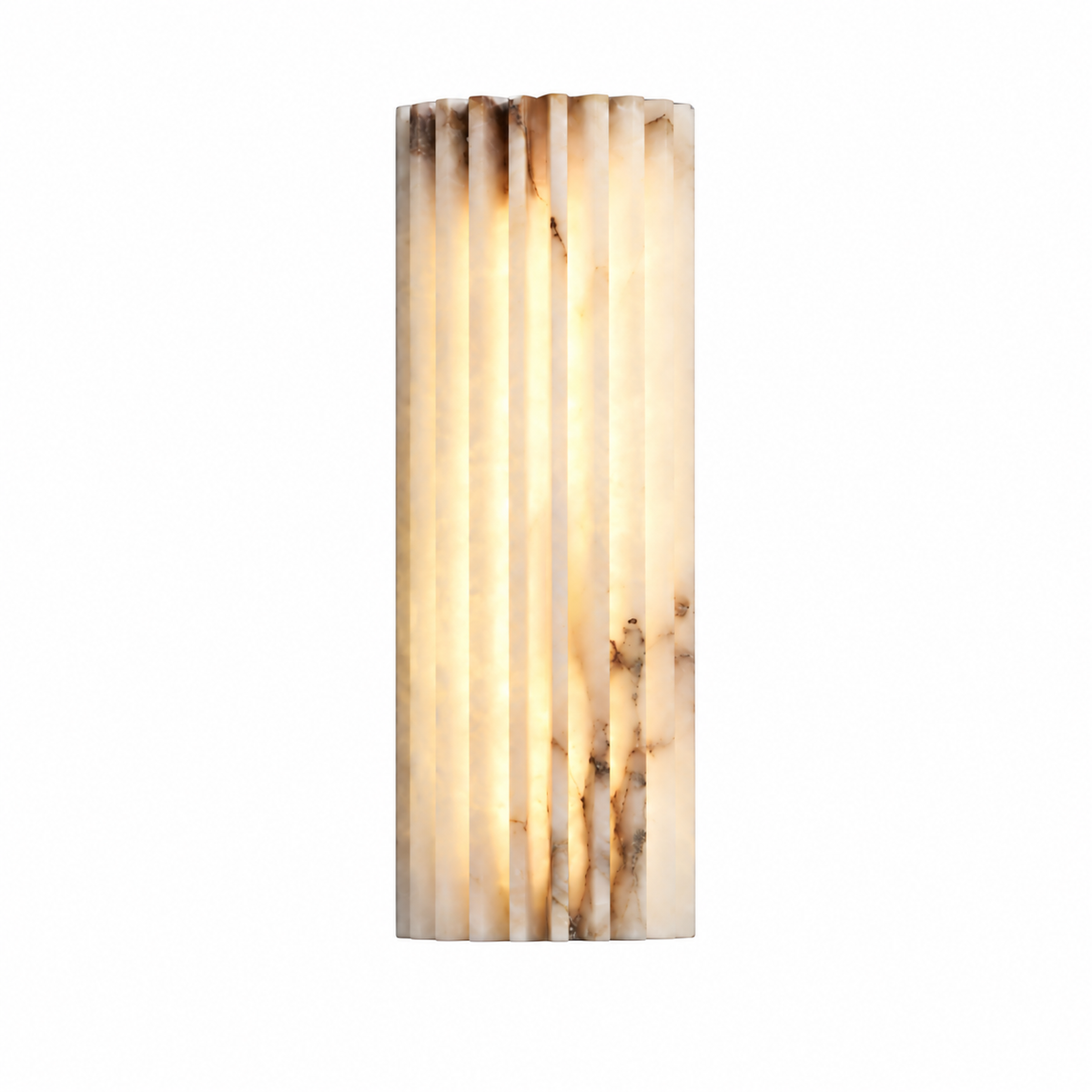 Living Room Wall Sconce | Fluted Alabaster Minimalist | Ribelle