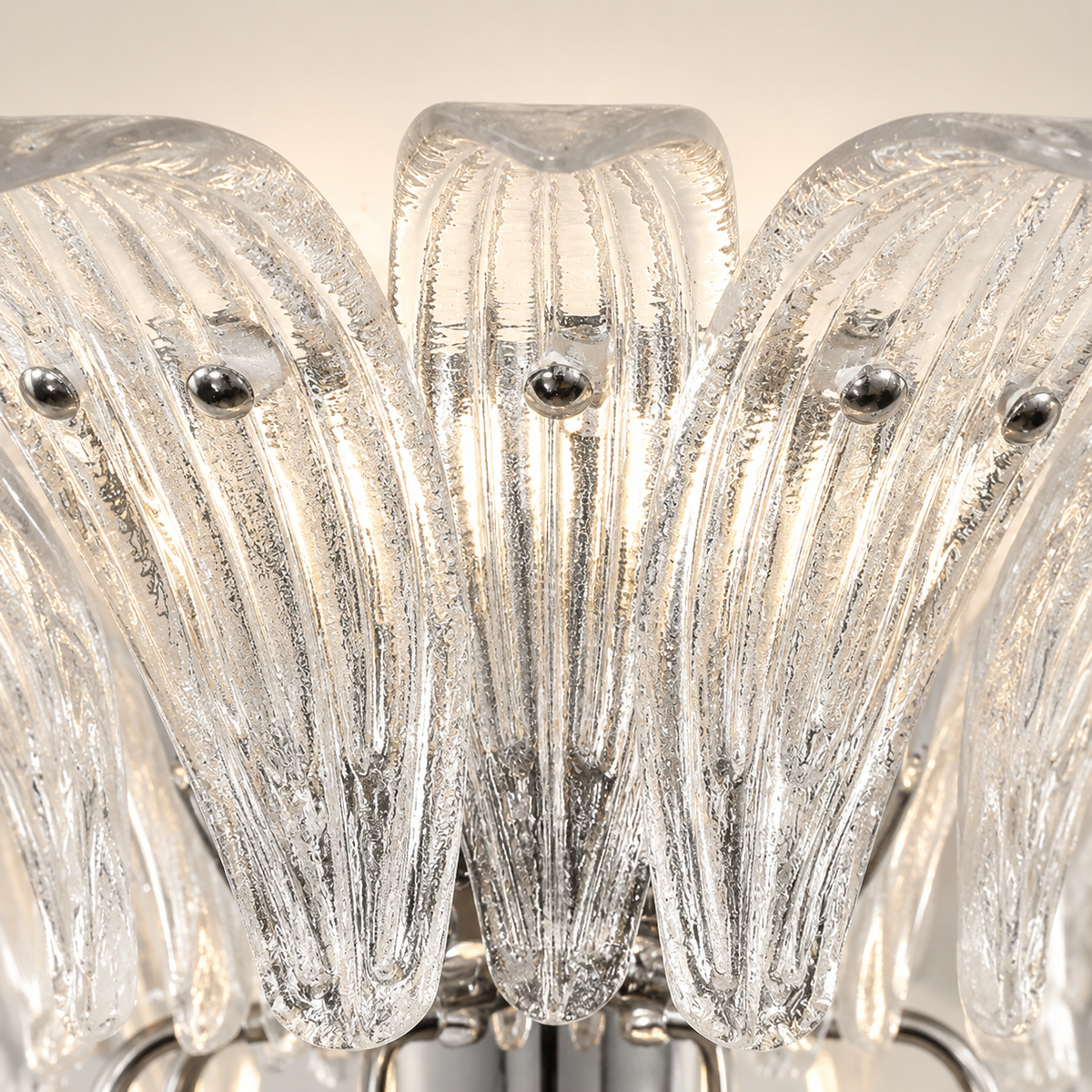 Living Room Wall Sconce | Two-Tier Glass Leaf Style | Seraphia