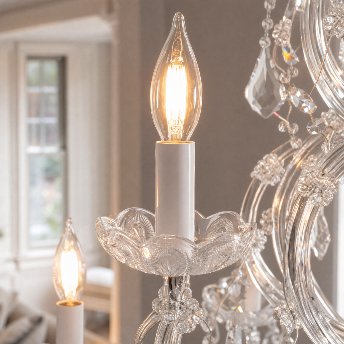 35.4" 24-Light Maria Theresa Crystal Chandelier - Silver