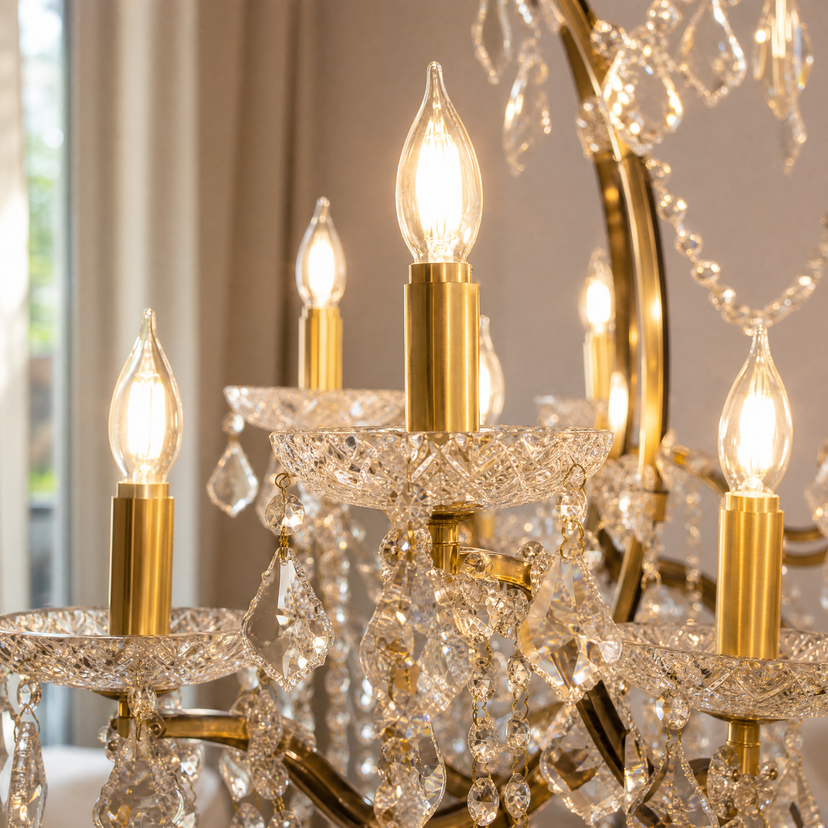 37.4" 24-Light Maria Theresa Crystal Chandelier - Gold