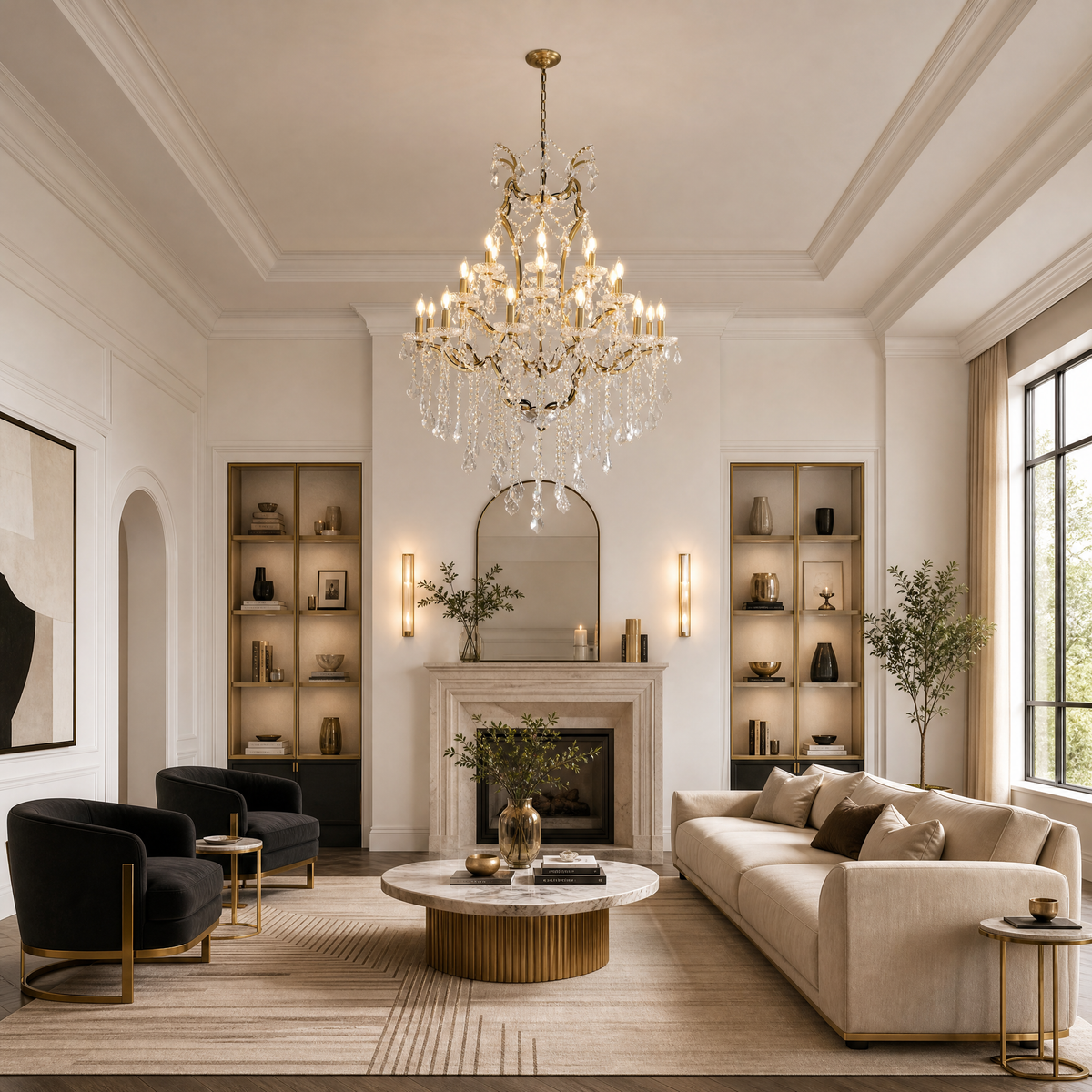 37.4" 24-Light Maria Theresa Crystal Chandelier - Gold