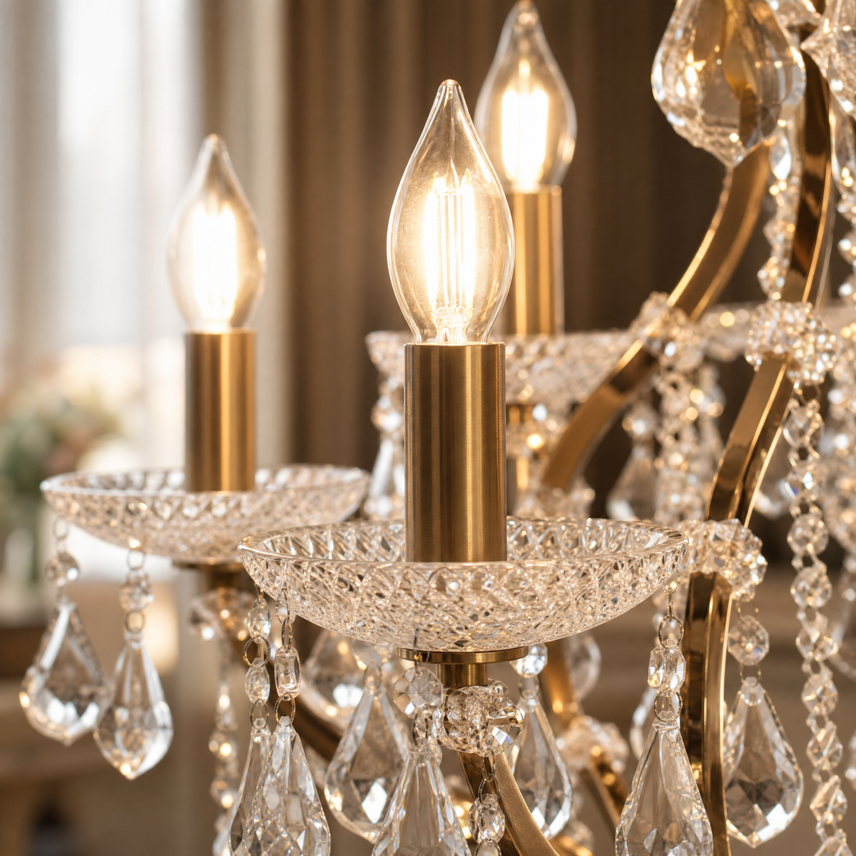 49.2" 44-Light Maria Theresa Crystal Chandelier - Gold