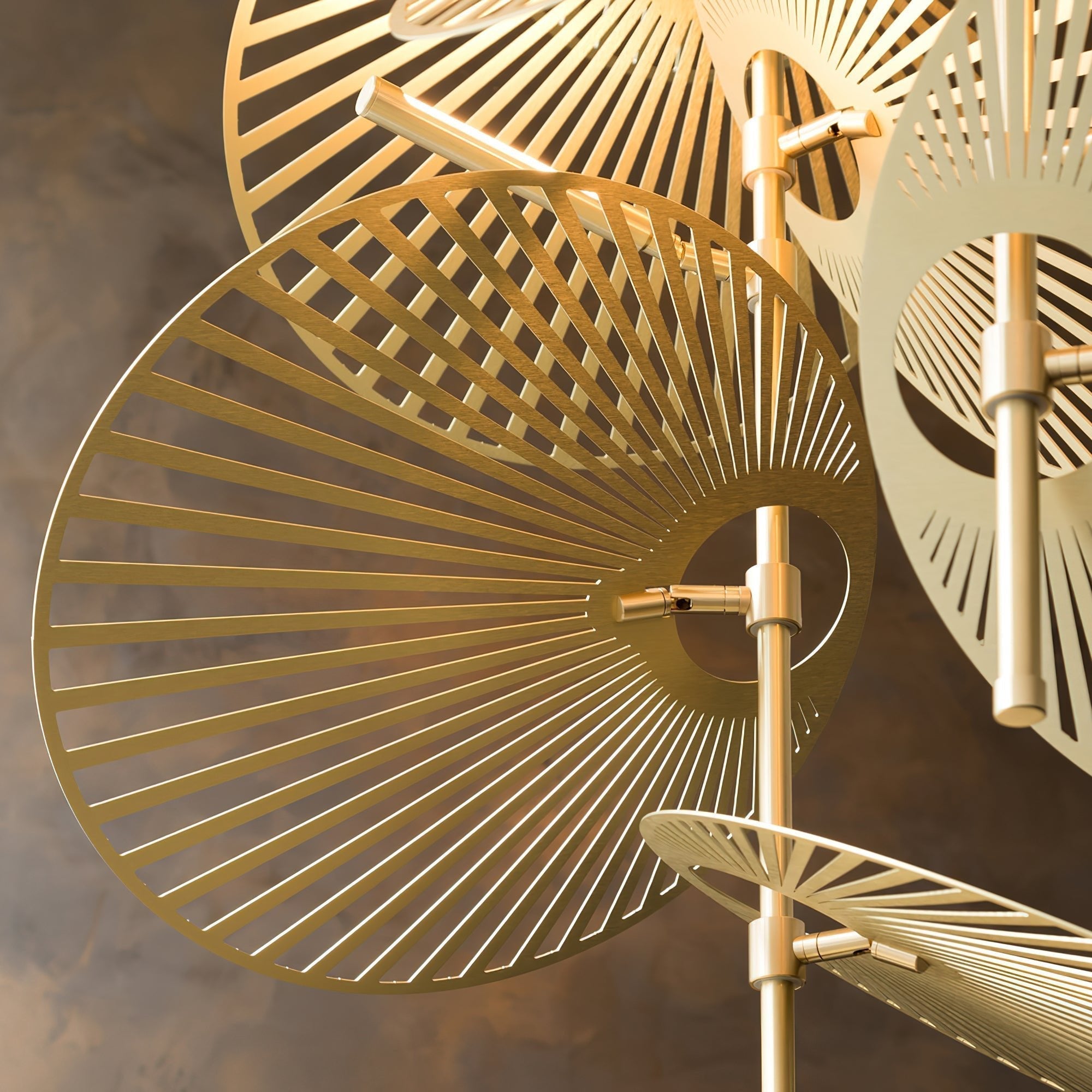 Cattail Leaf Meteor Shower Spiral Chandelier