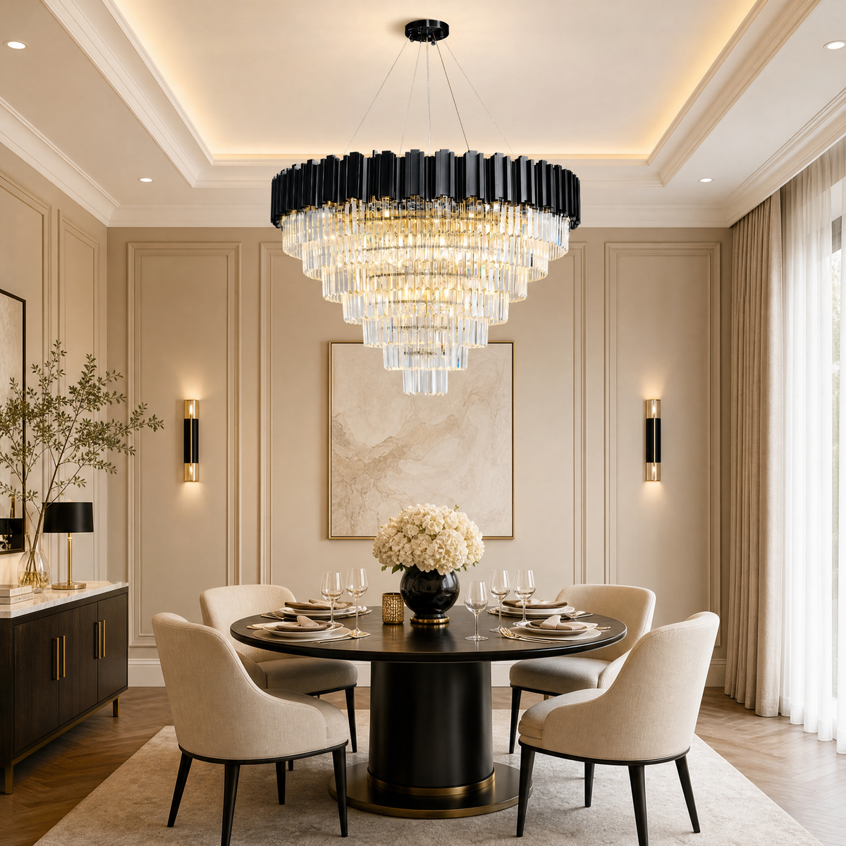 Preston Crystal Round Chandelier 39.4"D