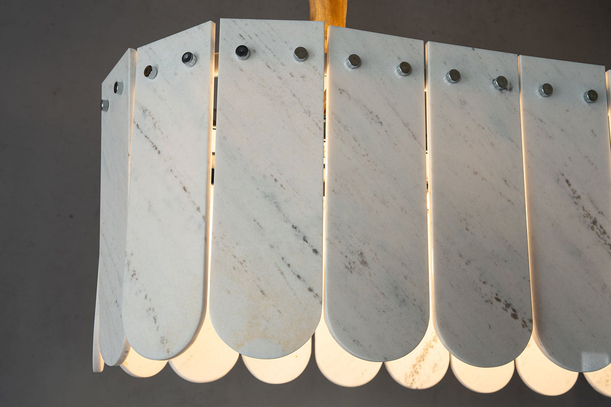 Modern Layered Luxury stone Linear Chandelier