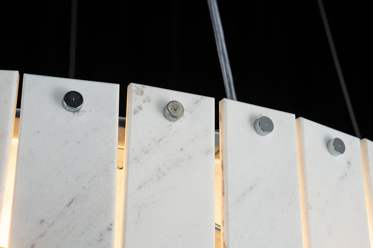 Modern Two-Tier Luxury Stone Round Chandelier