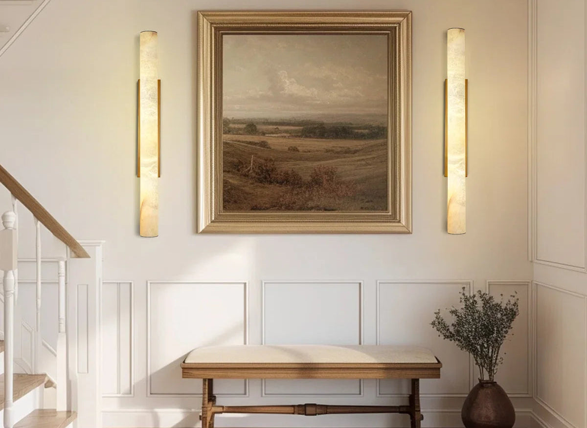 Solid Alabaster Grand Sconce