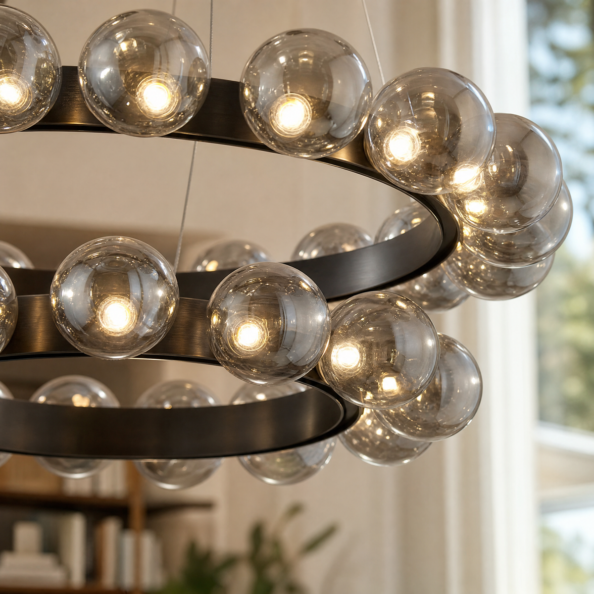 Kaien Bubbles Nested Glass Chandelier 31"
