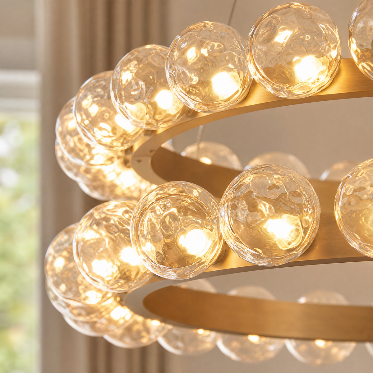 Kaien Bubbles Nested Glass Chandelier 39"
