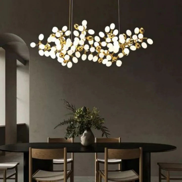 Denise Luxury Escamoles Modern Linear Grape Chandelier