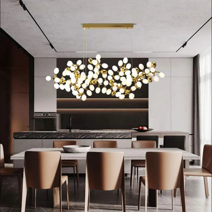 Denise Luxury Escamoles Modern Linear Grape Chandelier