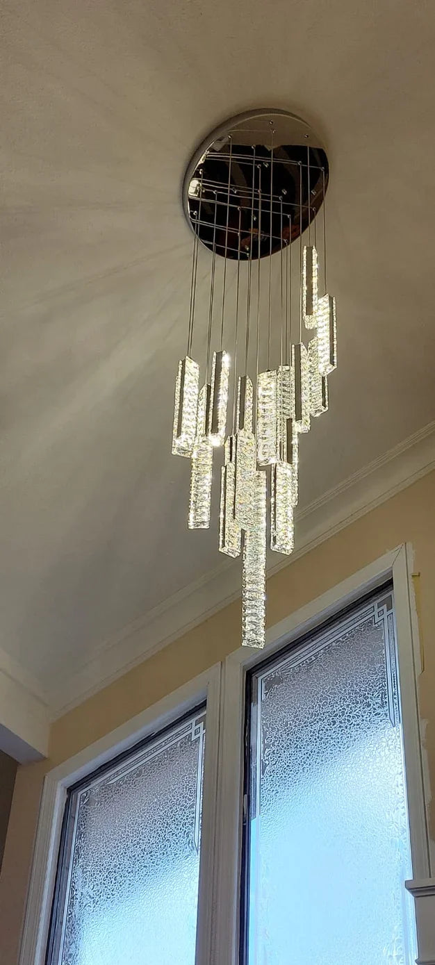 Extra Large Modern Spiral Crystal Ceiling Light Decoration for Staircase/ High Ceiling Living Room/ Hotel Lobby/ Hallway