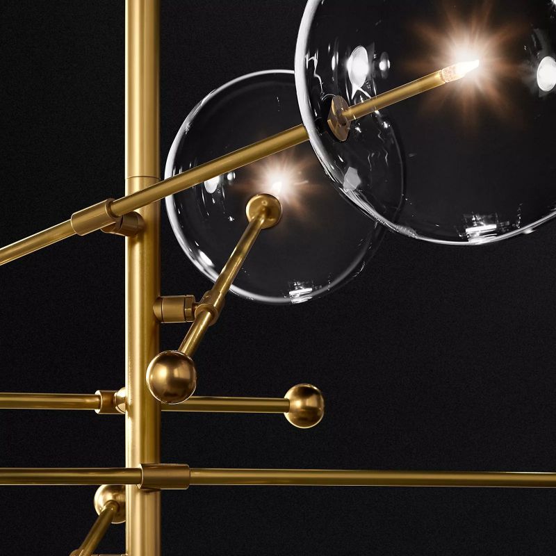 Glass Ball 6-stem Chandelier 55"