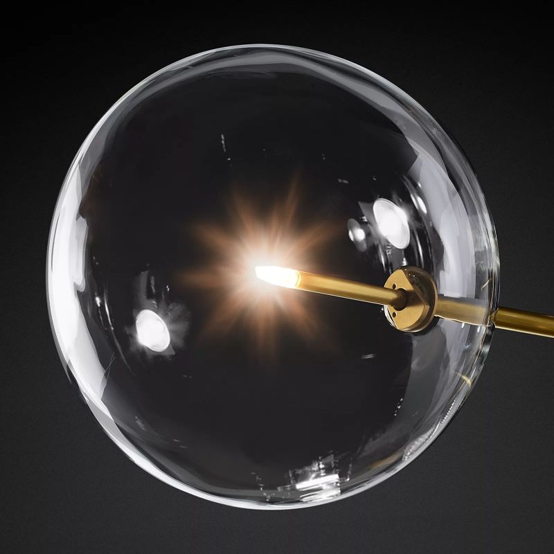 Glass Ball 6-stem Chandelier 55"