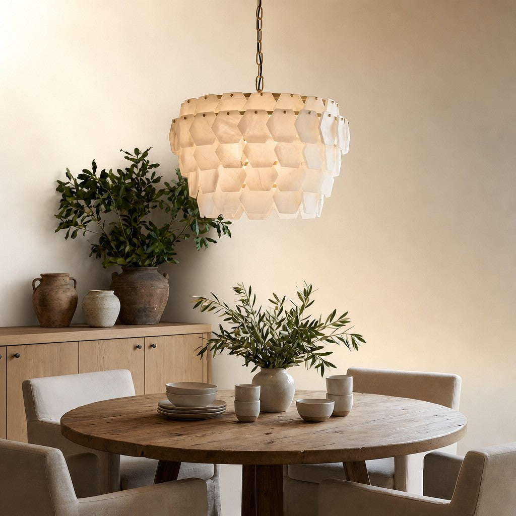 Hexa Cloud Alabaster Pendant Light