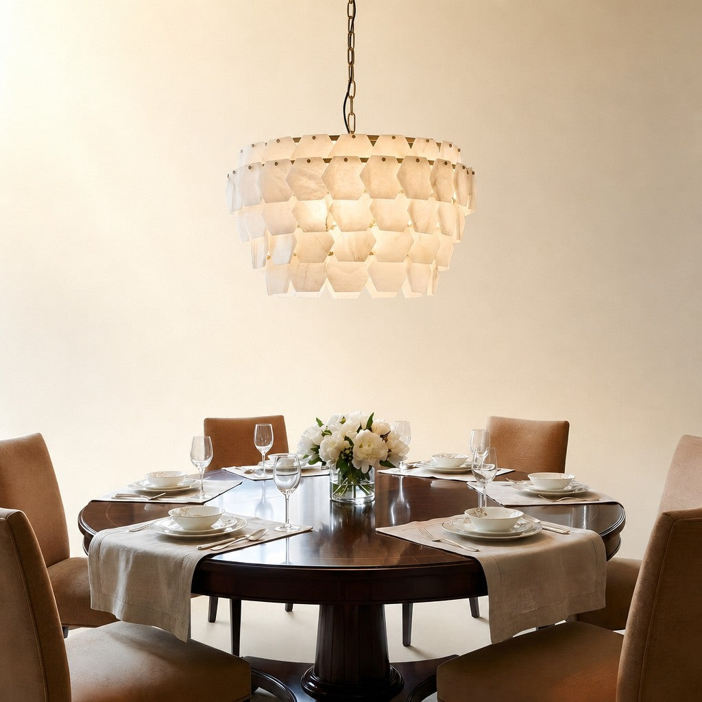 Hexa Cloud Alabaster Pendant Light