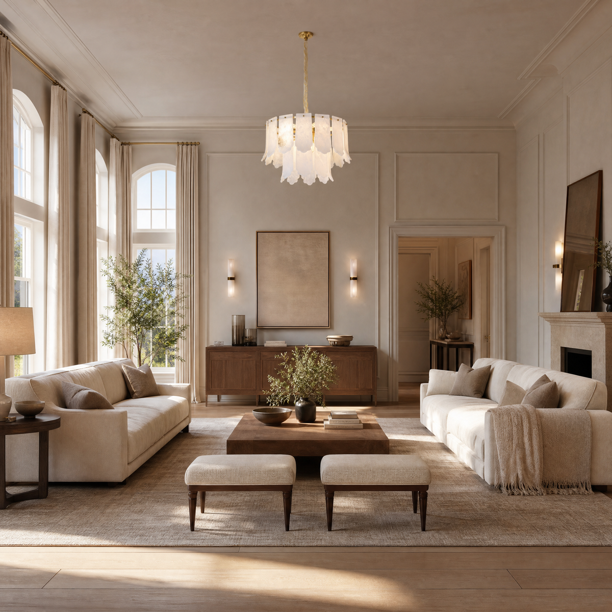 Loria Modern Alabaster Round Pendant Light