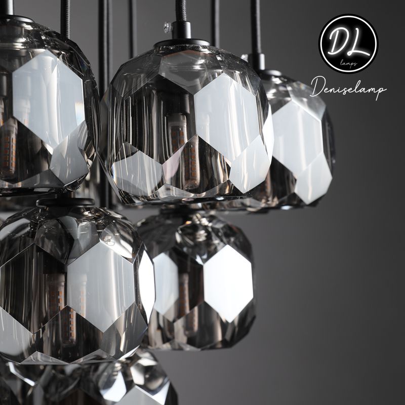 Dawn- Modern Design Hexagonal Crystal Ball Cluster Chandelier 14" / 18" / 24"