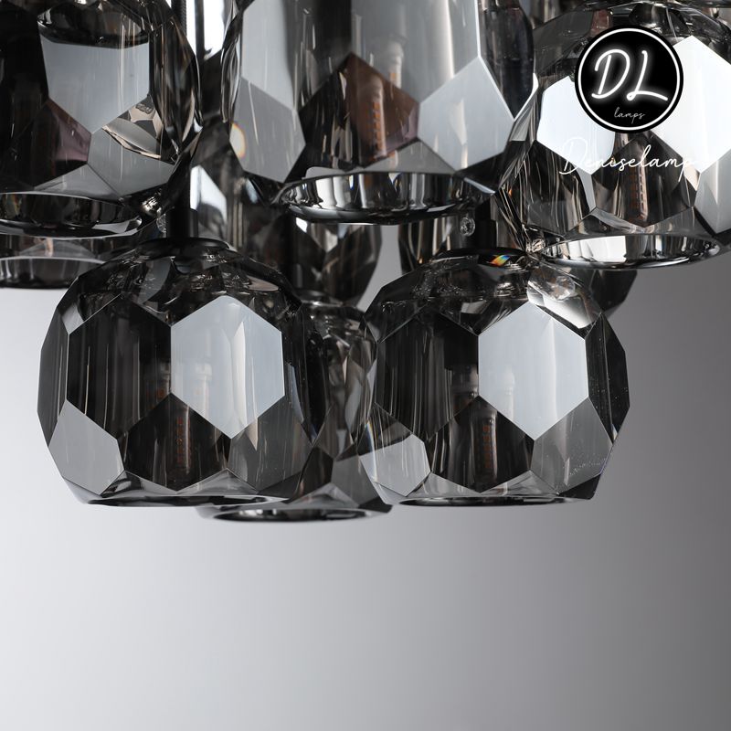 Dawn- Modern Design Hexagonal Crystal Ball Cluster Chandelier 14" / 18" / 24"
