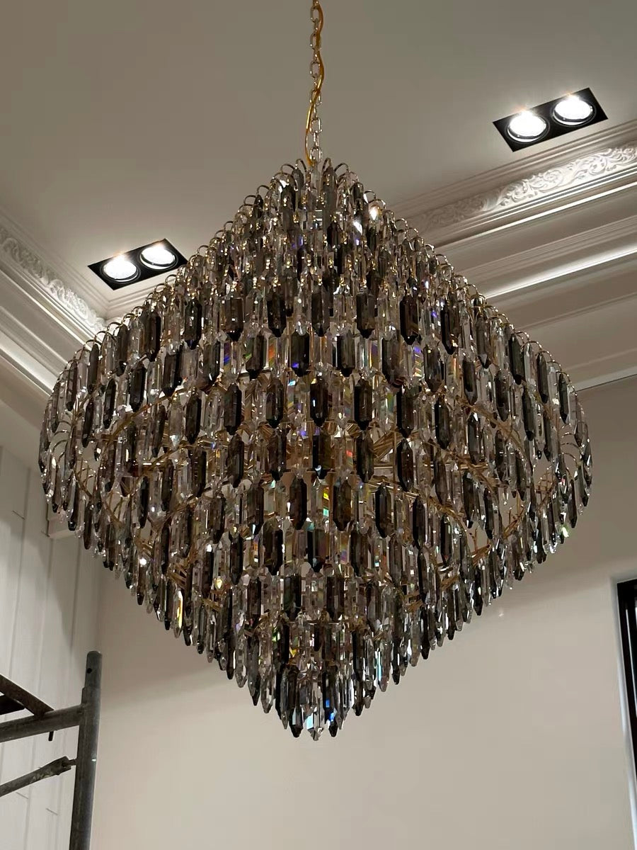 Extra Large Foyer Decorative Crystal Lighting Fixture Living Room Crystal Chandelier