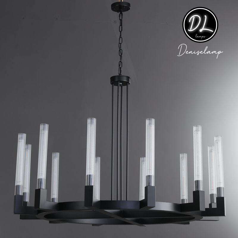 Elegance Modern Flow Stripe Round Chandelier 24"(Custom Size 6 Lights)36"/48"/60"/72"