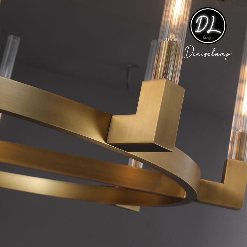 Elegance Modern Flow Stripe Round Chandelier 24"(Custom Size 6 Lights)36"/48"/60"/72"