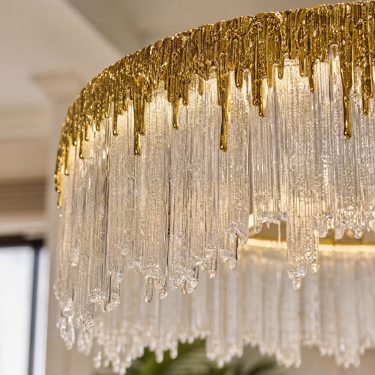 Ice Bloom Glass Chandelier D800 - Copper