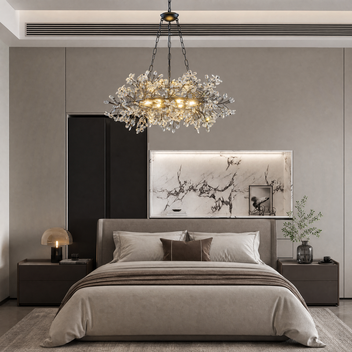Rowan Twig Round Black Chandelier 31.5"D