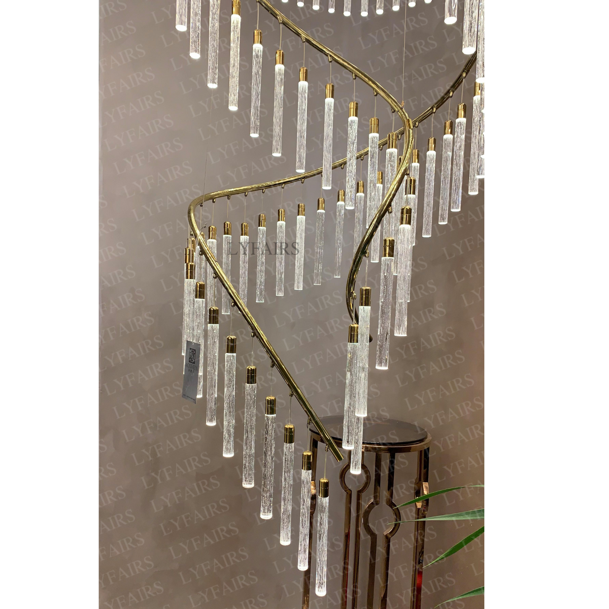 Luxury Spiral Bubble Crystal Chandelier for High Ceiling