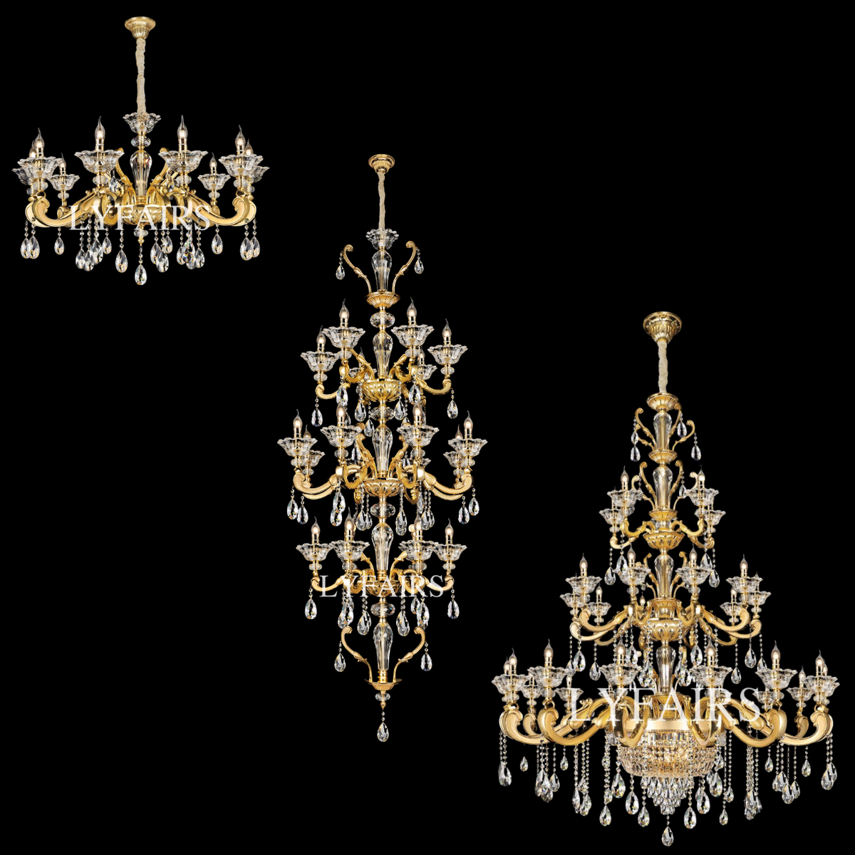 Baroque Revival Classical Brass Branches Candle Light Chandelier