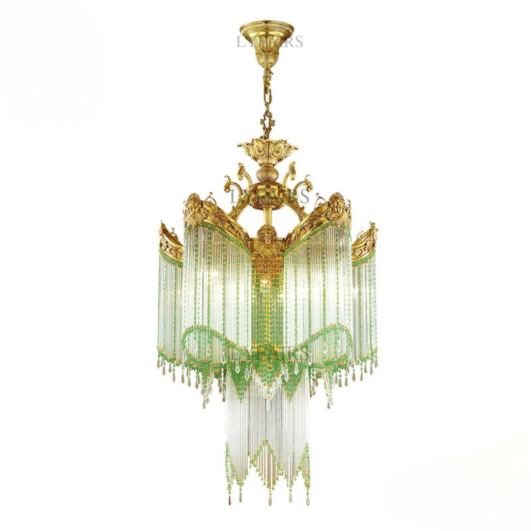Baroque Swag-like Glass Rods Crystal Chandelier