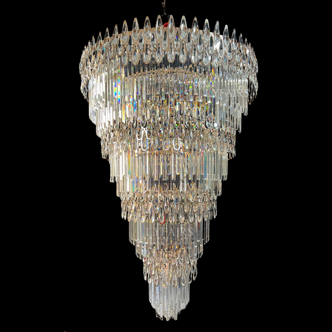 Oversized Multi-layers Luxury Creative Art Crystal Chandelier for Foyer/Staircase/Hallway