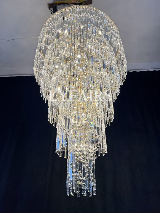 Luxury Multi-layer Crystal Chandelier for Staircase/Foyer