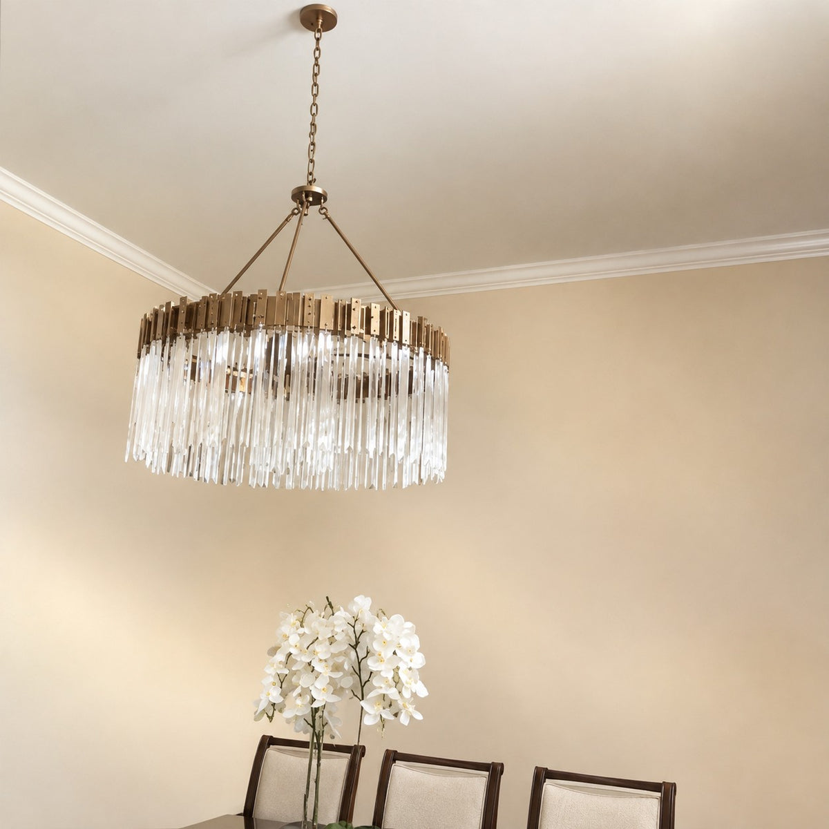 Large Elegant Multi-layers Glam Glass Chandelier for High-ceiling Staircase/Entryway/Living/meeting Room