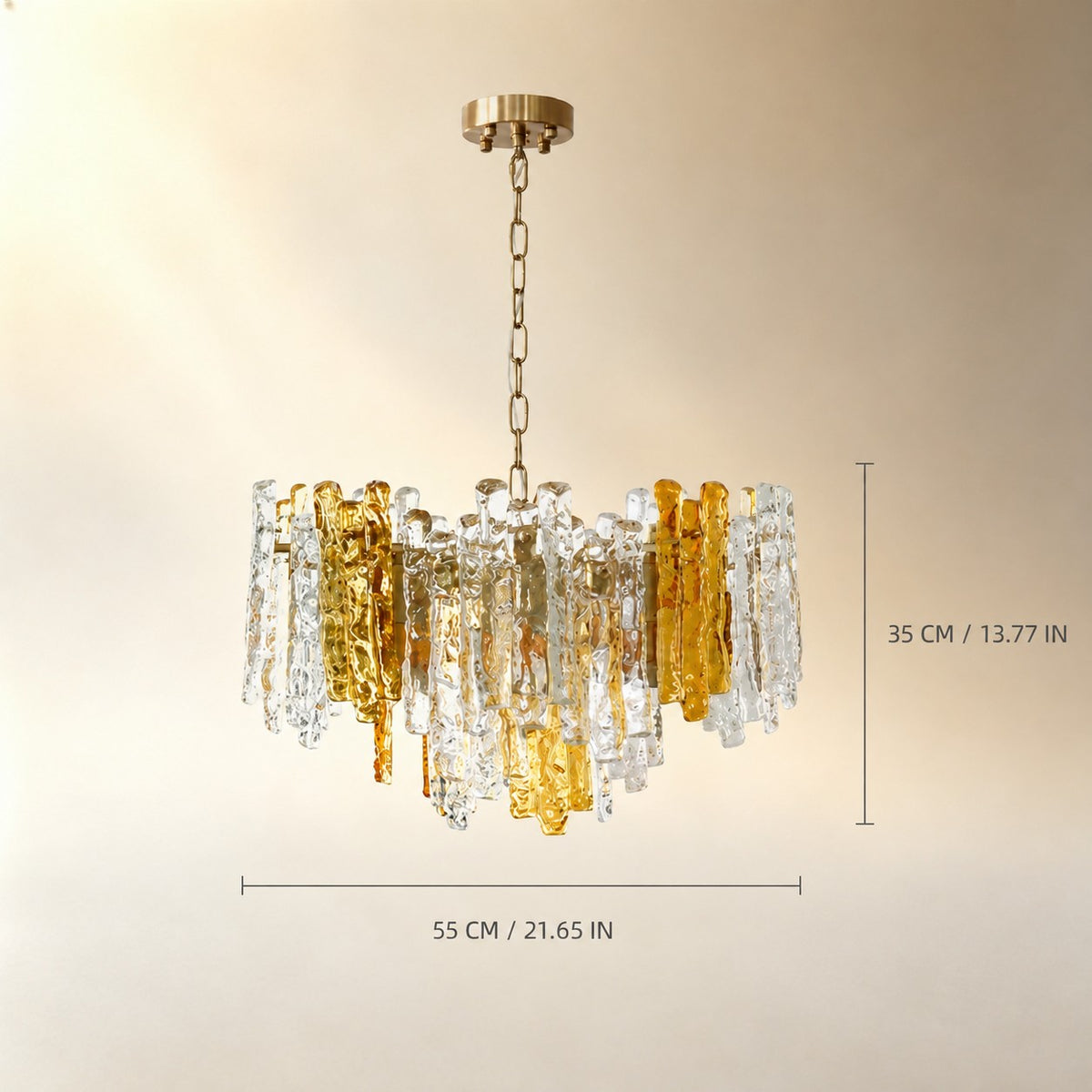 Artisan Murano-Style Glacier Ember Chandelier