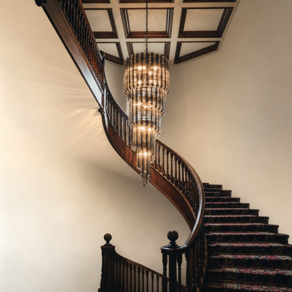 Lucente Noir Spiral Chandelier