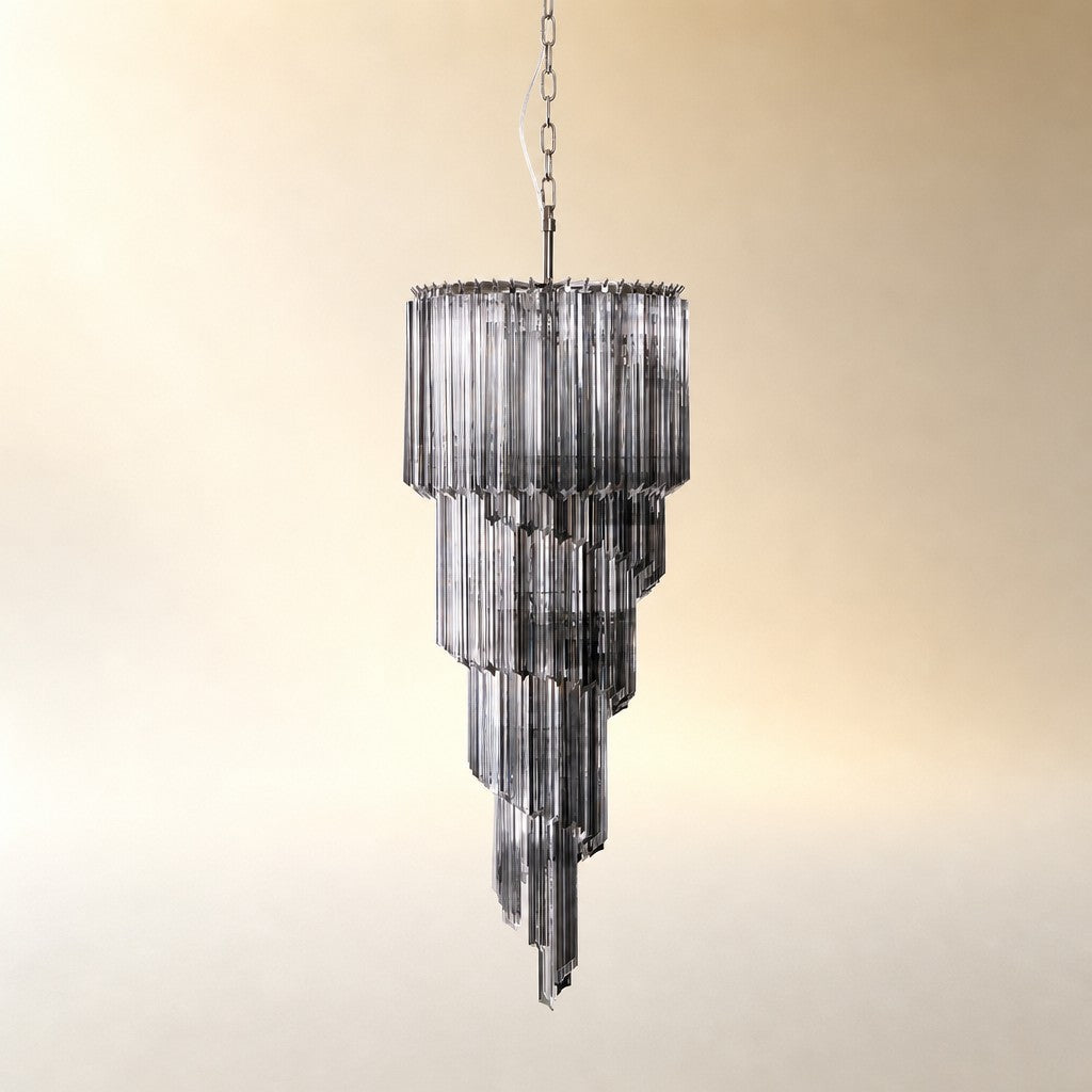 Lucente Noir Spiral Chandelier