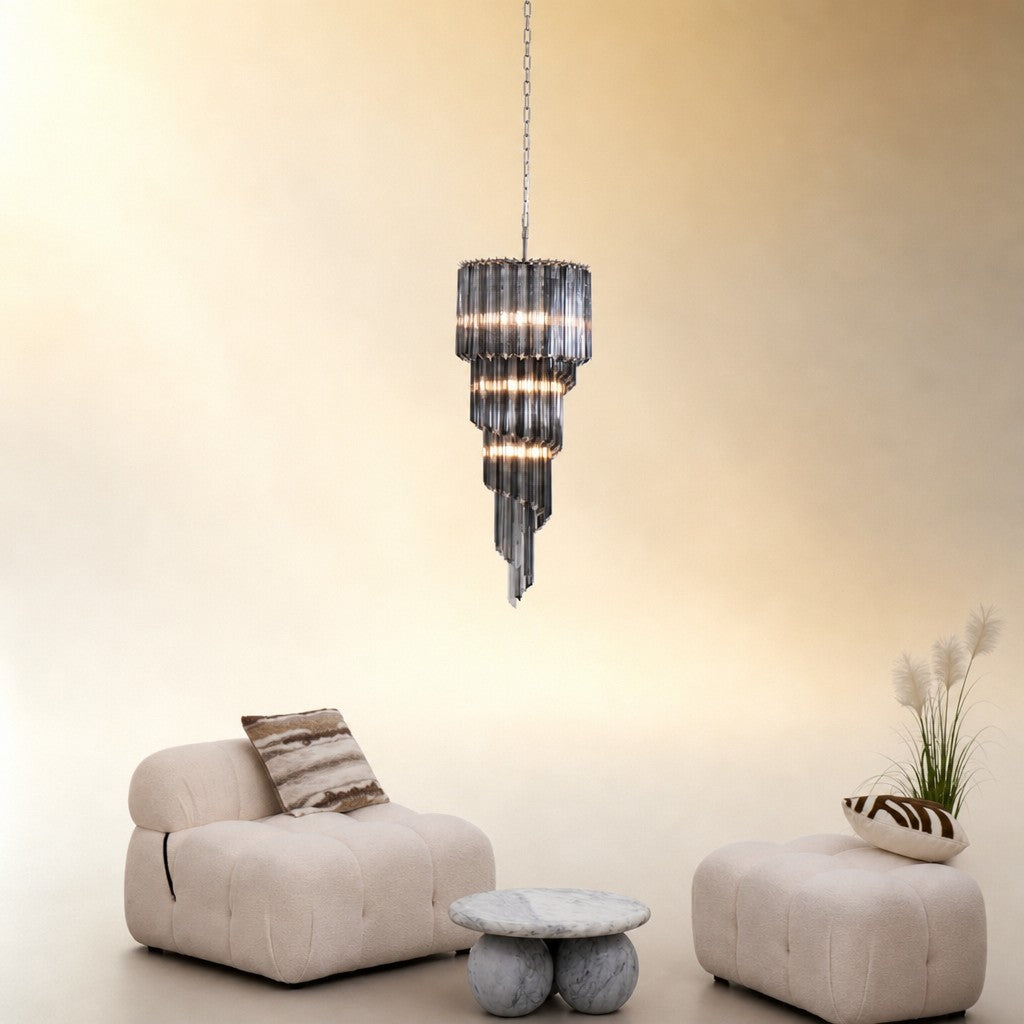 Lucente Noir Spiral Chandelier