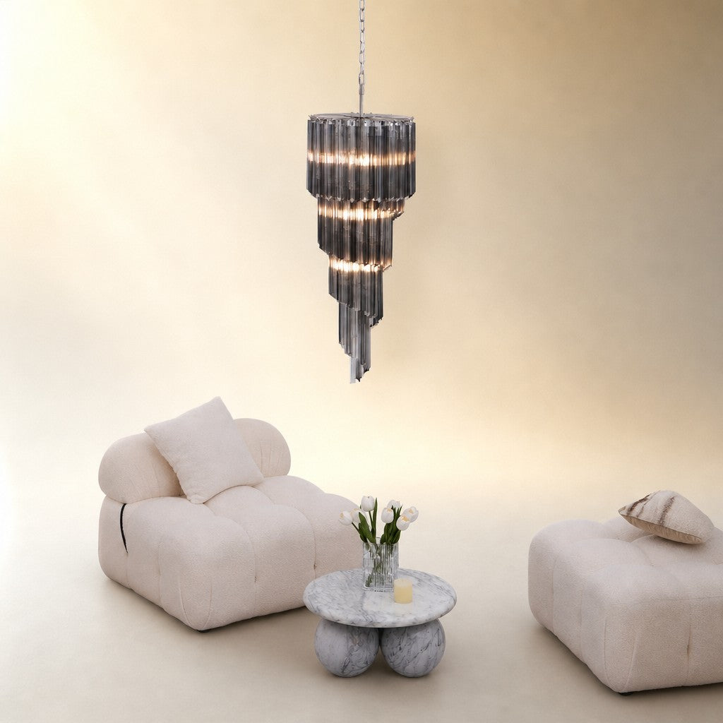 Lucente Noir Spiral Chandelier