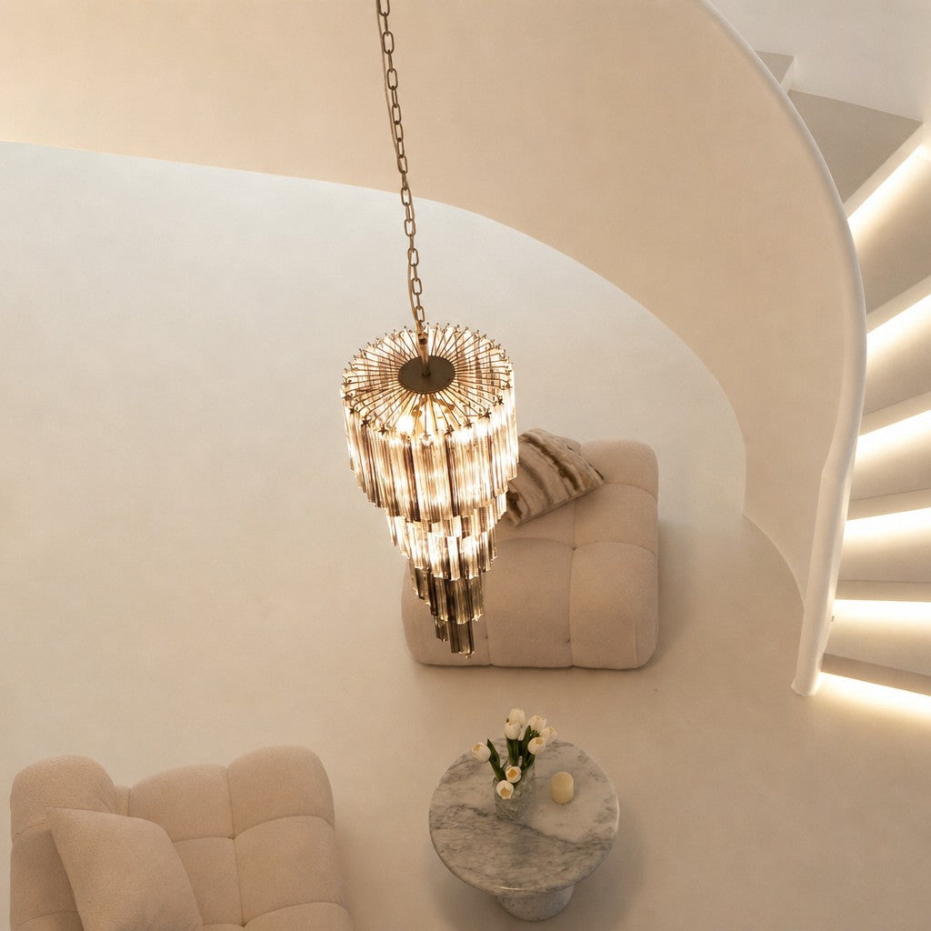 Lucente Noir Spiral Chandelier