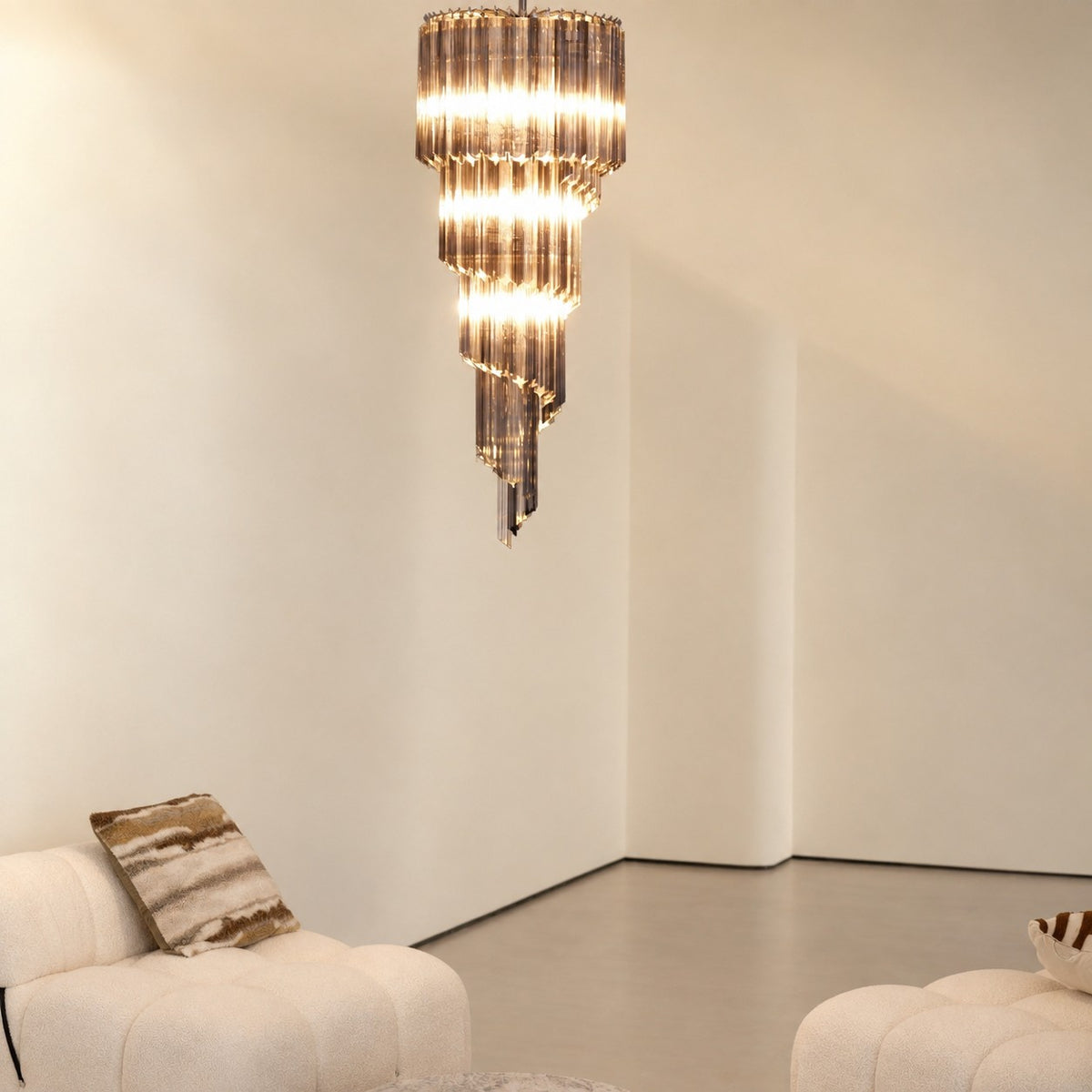 Lucente Noir Spiral Chandelier