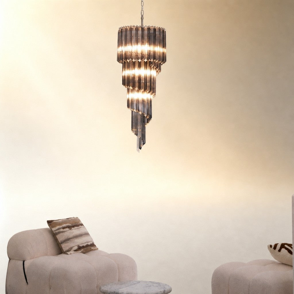 Lucente Noir Spiral Chandelier
