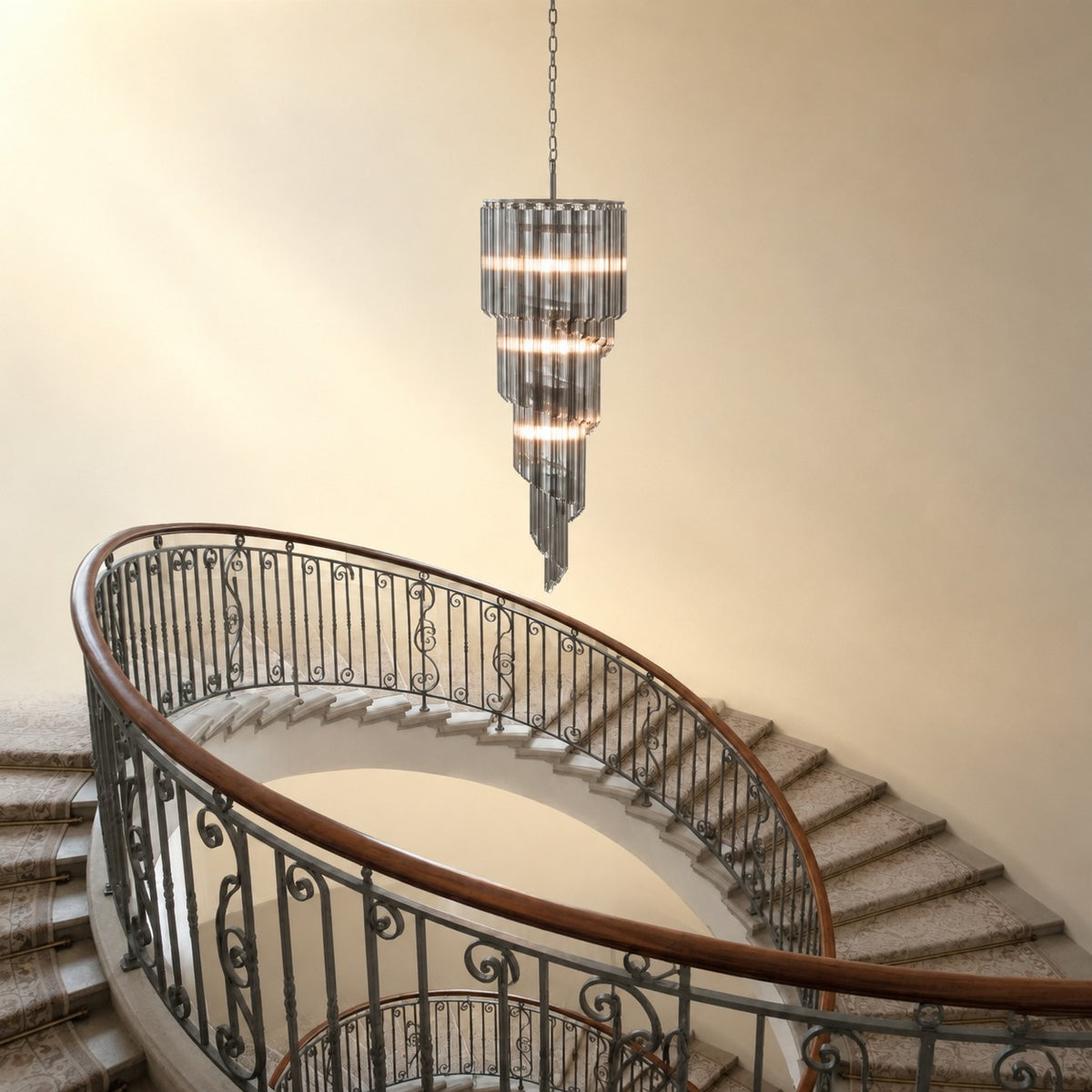 Lucente Noir Spiral Chandelier