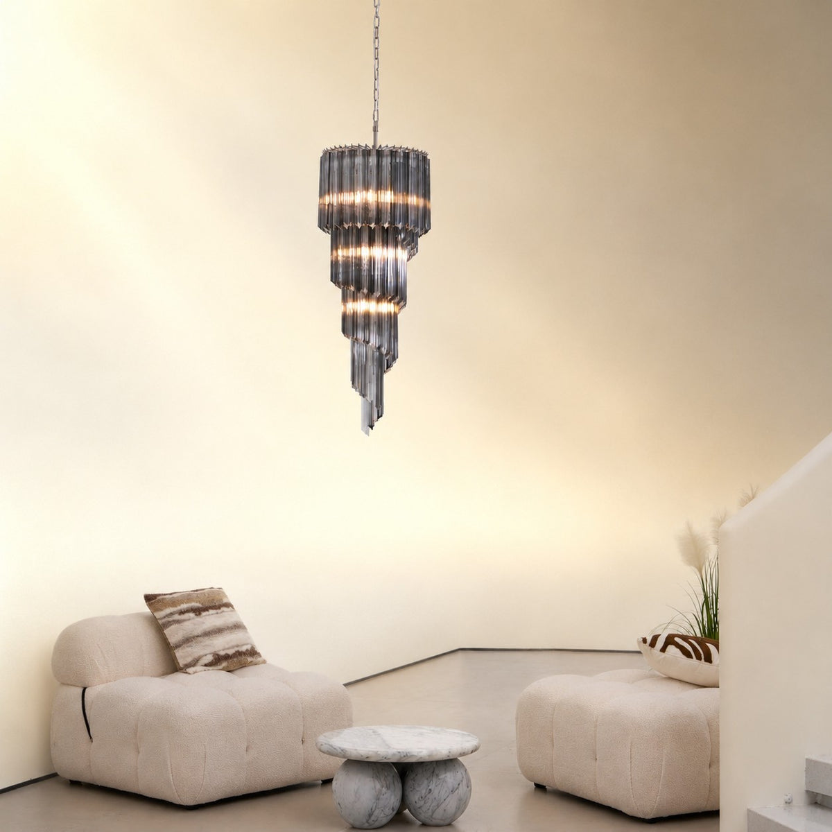 Lucente Noir Spiral Chandelier