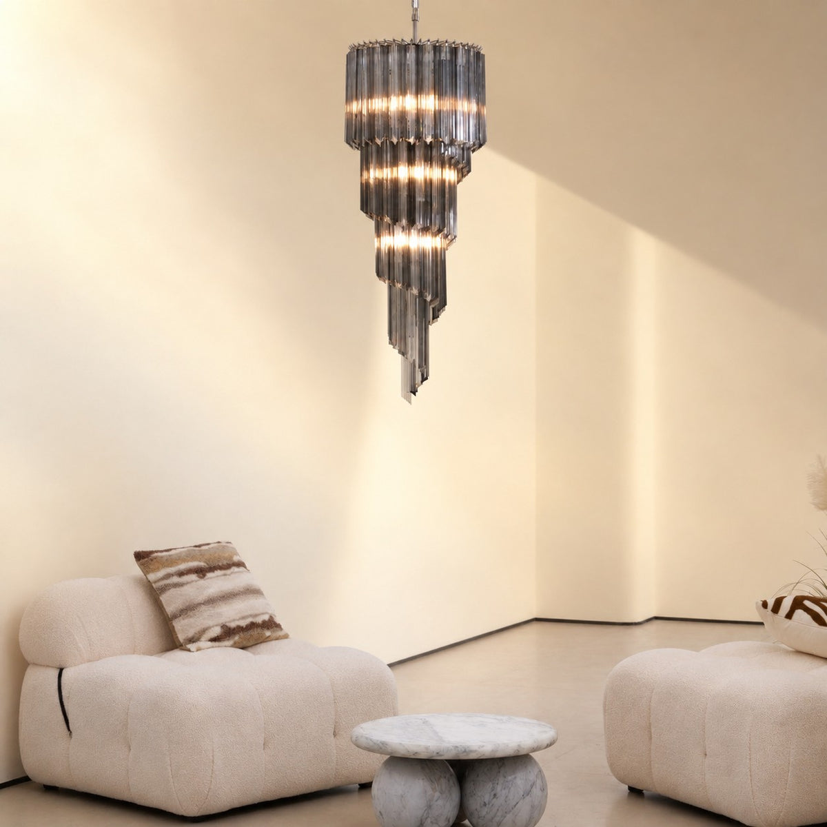 Lucente Noir Spiral Chandelier