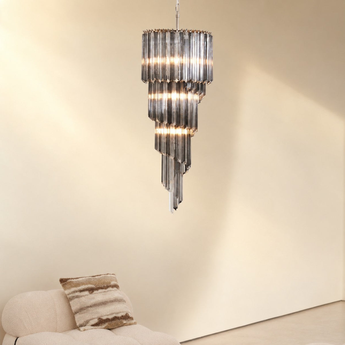 Lucente Noir Spiral Chandelier