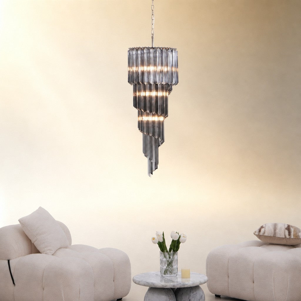 Lucente Noir Spiral Chandelier